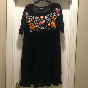 Embroidered 2XL/16 SHEIN Floral Swing Dress!